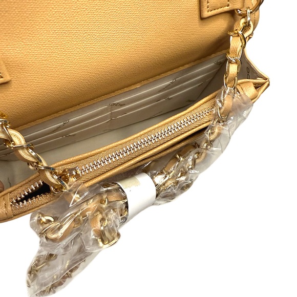NWT Bebe Gold Chain Natural Tan Women's Crossbody Bag - Picture 3 of 5